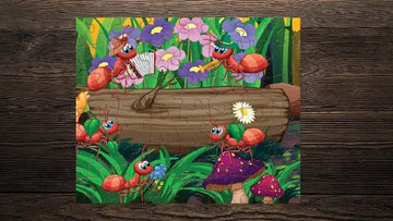 Ants Insects Jungle Animal Song Music Hat Flower Harmonica Trumpet Log Nursery Kids Game Toy Gift 11"x8.5" Puzzle Jigsaw 48 pcs - Print Star Group LLC