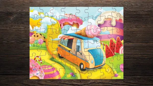 Candy Ice Cream Watermelon Fruit Lollipop Sweets Cookie Cupcake Shop Nursery Kids Game Toy Gift 11.5"x5.5" Puzzle Jigsaw 48 pcs - Print Star Group LLC