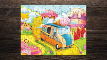 Candy Ice Cream Watermelon Fruit Lollipop Sweets Cookie Cupcake Shop Nursery Kids Game Toy Gift 11.5"x5.5" Puzzle Jigsaw 48 pcs - Print Star Group LLC