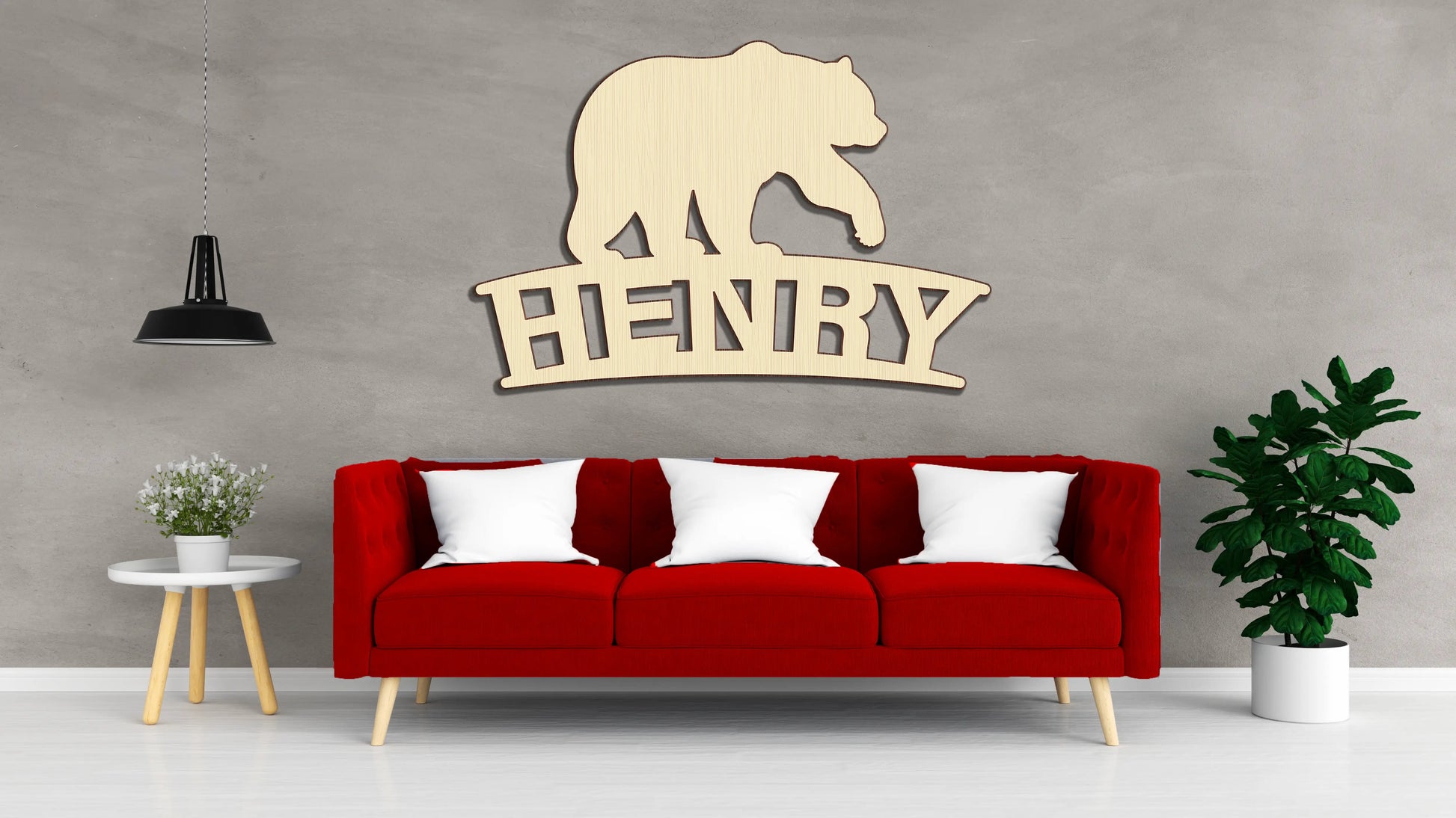 Custom Bear Grizzly Animal Farm Boy Wood Cutout Unpainted Name Raw Shape Sign Baby Shower Personalized Gift Wall Decor 1/5 thick - Print Star Group LLC