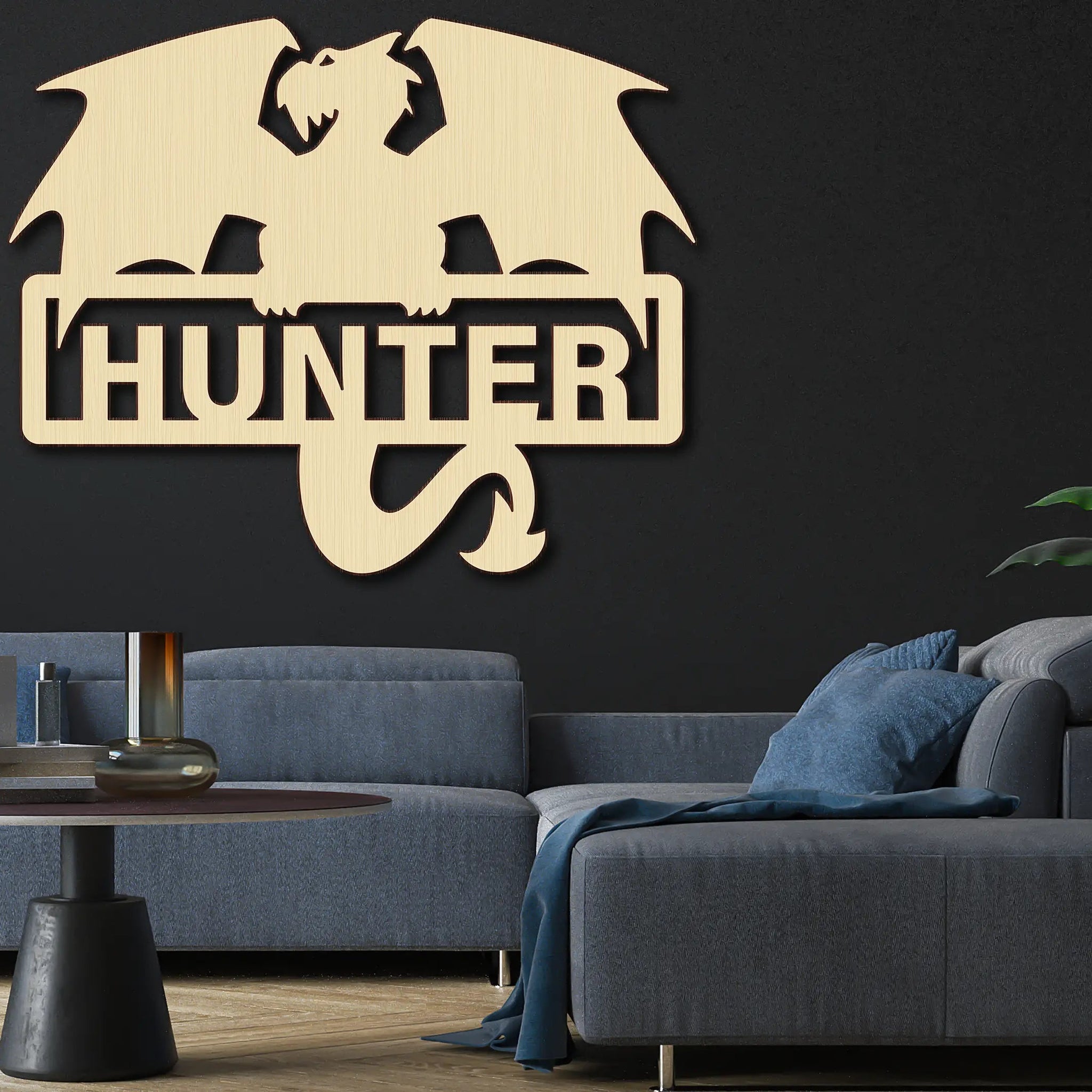 Custom Dragon Dinosaur Name Wood Cutout Wall Decor Personalized Gift Word Text Letter Unpainted Unfinished Raw Shapes Sign 1/5" thick - Print Star Group LLC