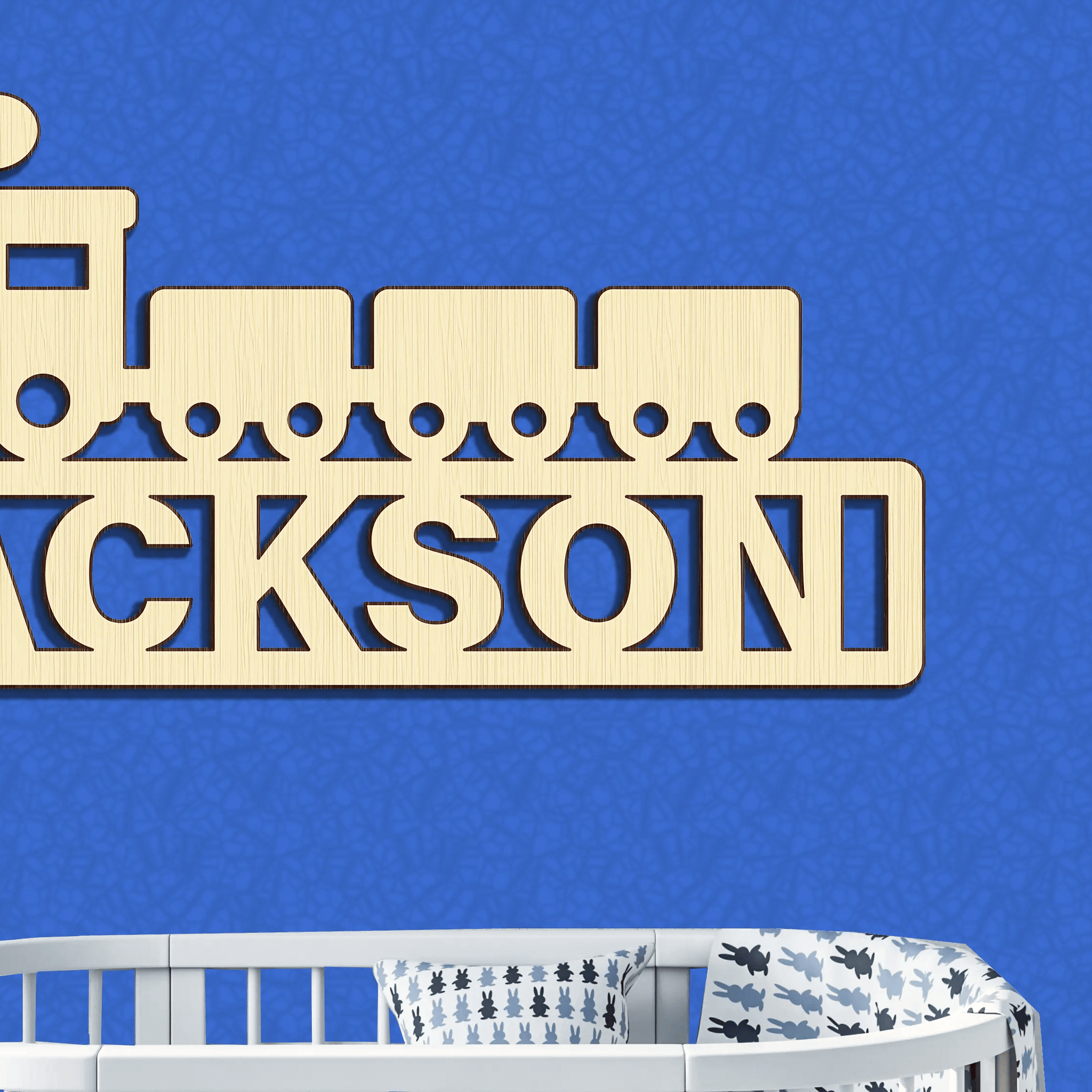 Custom Train Wagon Locomotive Carriage Railway Car Truck Boy Wood Cutout Unpainted Name Raw Shape Sign Baby Shower 1/5 thick - Print Star Group LLC