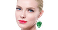 Earrings Leaf Ferg (Set of 2x - hooks included) Acrylic Plastic Opaque Sign Custom Solid Cutout Shapes 1/8