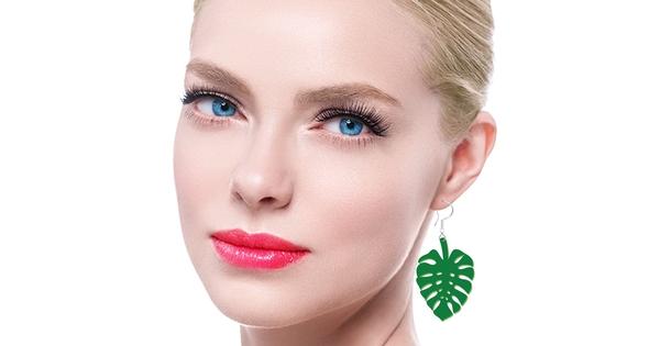 Earrings Leaf Ferg (Set of 2x - hooks included) Acrylic Plastic Opaque Sign Custom Solid Cutout Shapes 1/8" thick - Print Star Group LLC