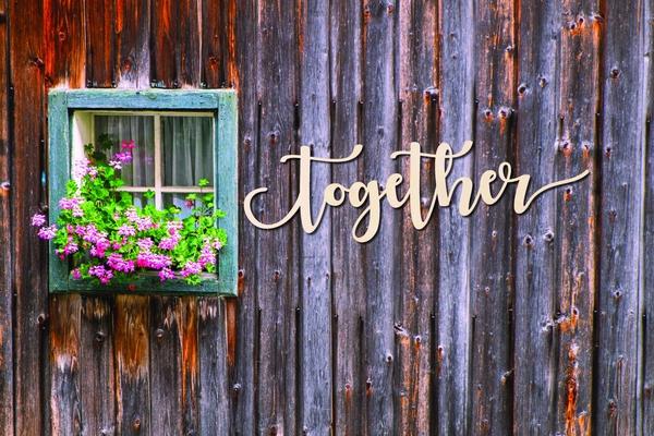 Together Words Text Cutout Raw Wood Shapes Sign 1/4" thick - Print Star Group LLC